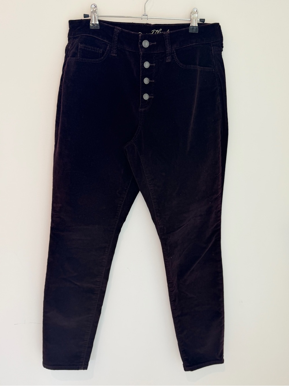 Button Fly Maroon/Deep Burgundy Corduroy Pants Universal Thread Size 6